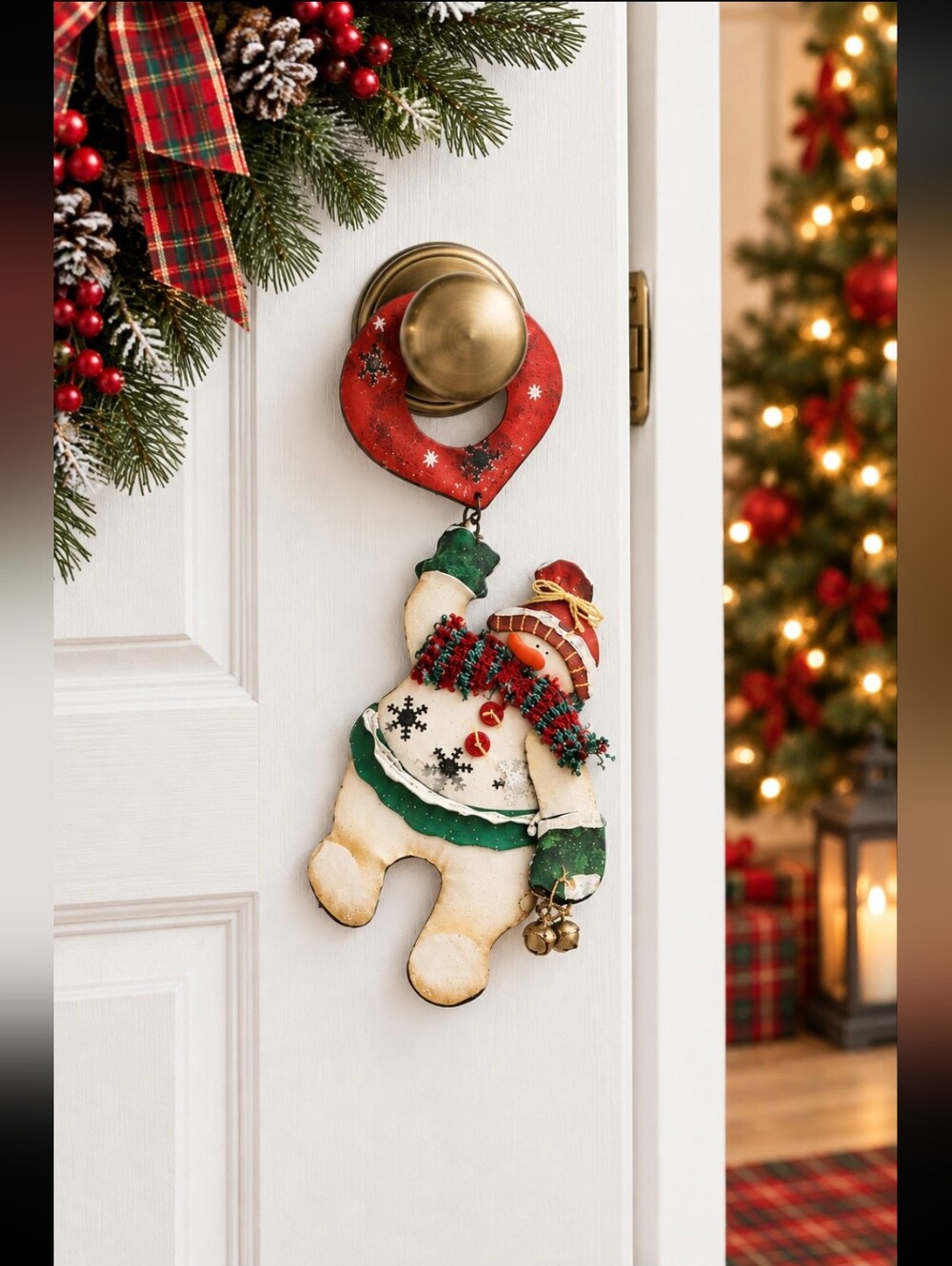 ⛄️ Paper Mache Snowman Doorknob Hanger ⛄️